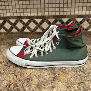 Converse All Star Chuck Taylor Hi Top Christmas Sneakers Red Green M 11 W 13